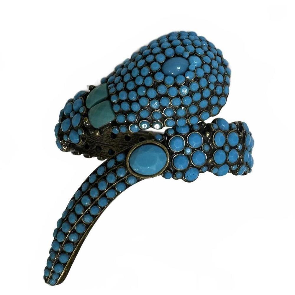 VTG 90's Turquoise Beaded Coiled Snake/Serpent Motif Bracelet